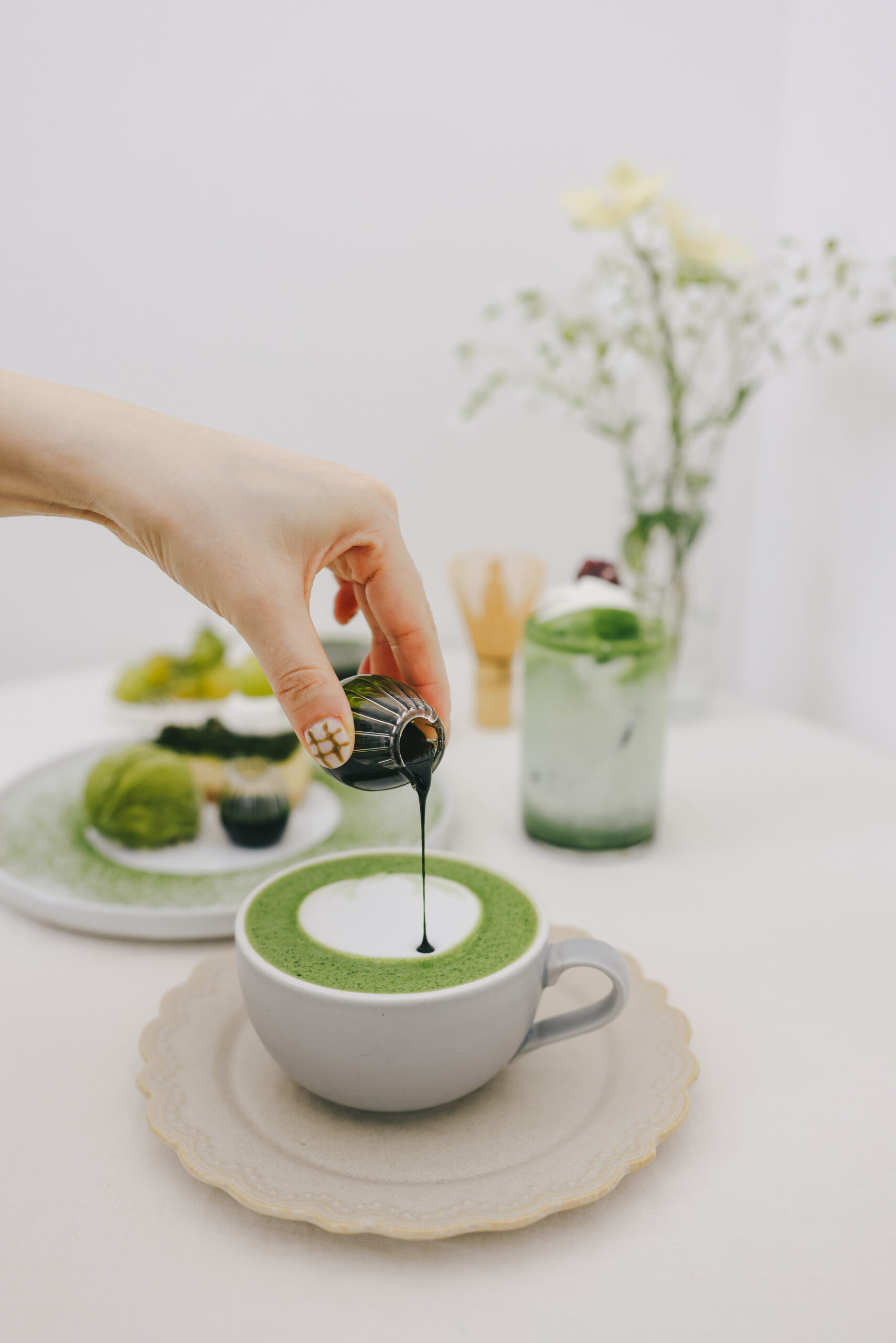 自家製抹茶みつ追加の抹茶ラテ