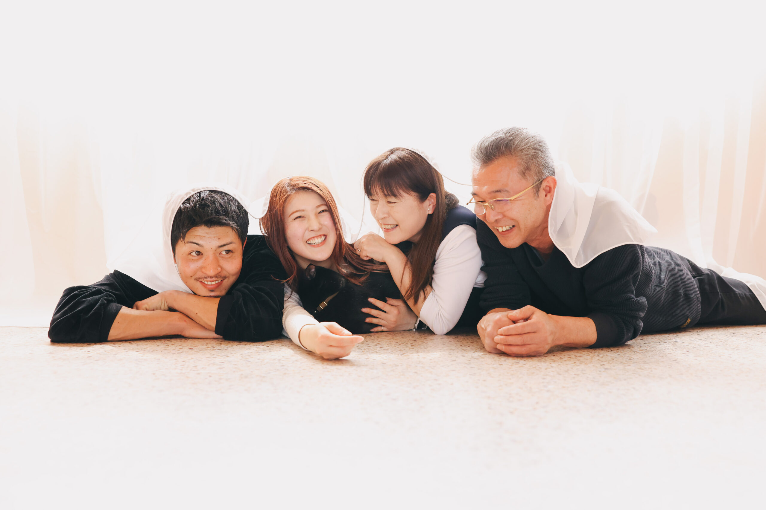 Family with cat